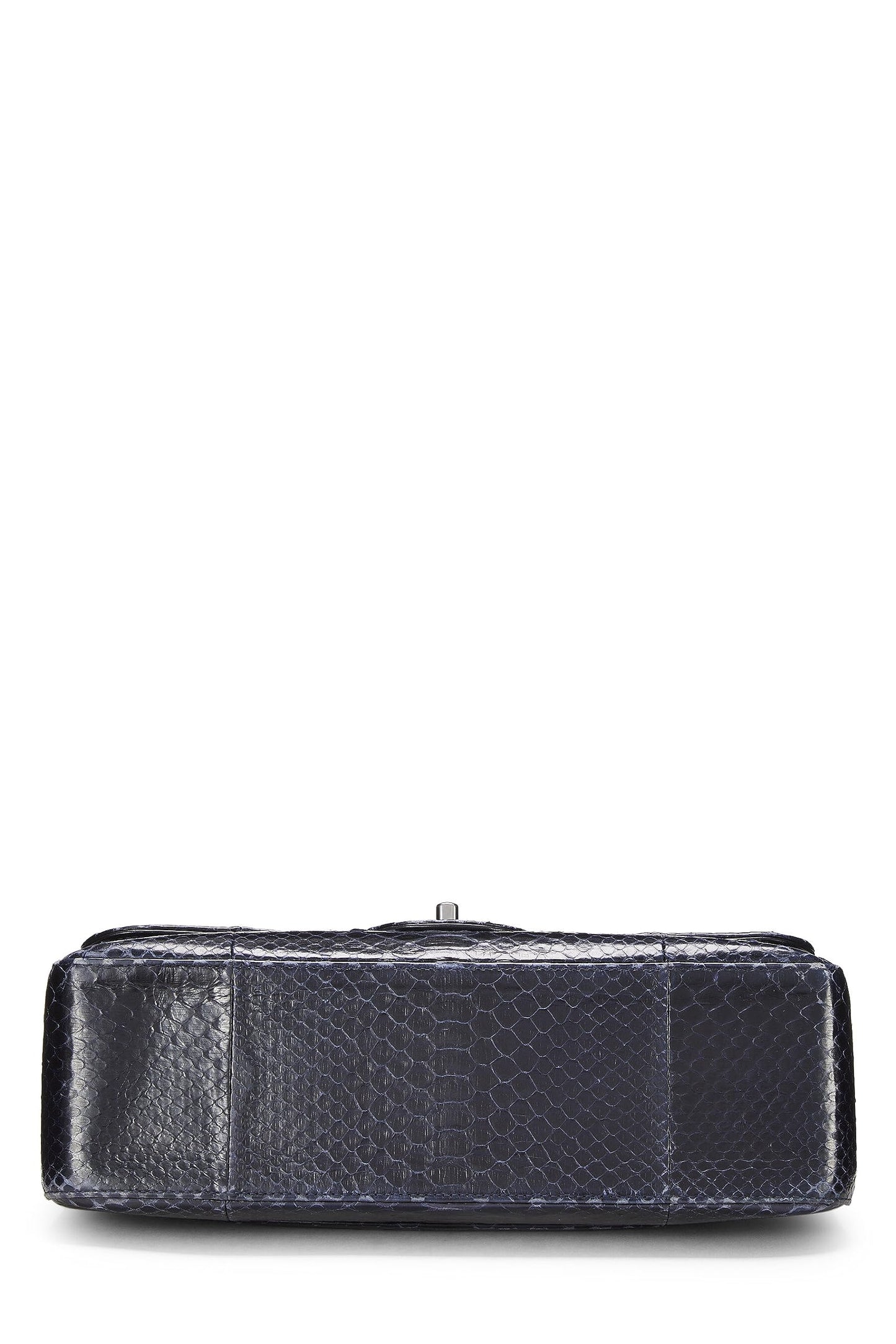 Chanel,  Navy Python New Classic Double Flap Jumbo, Navy