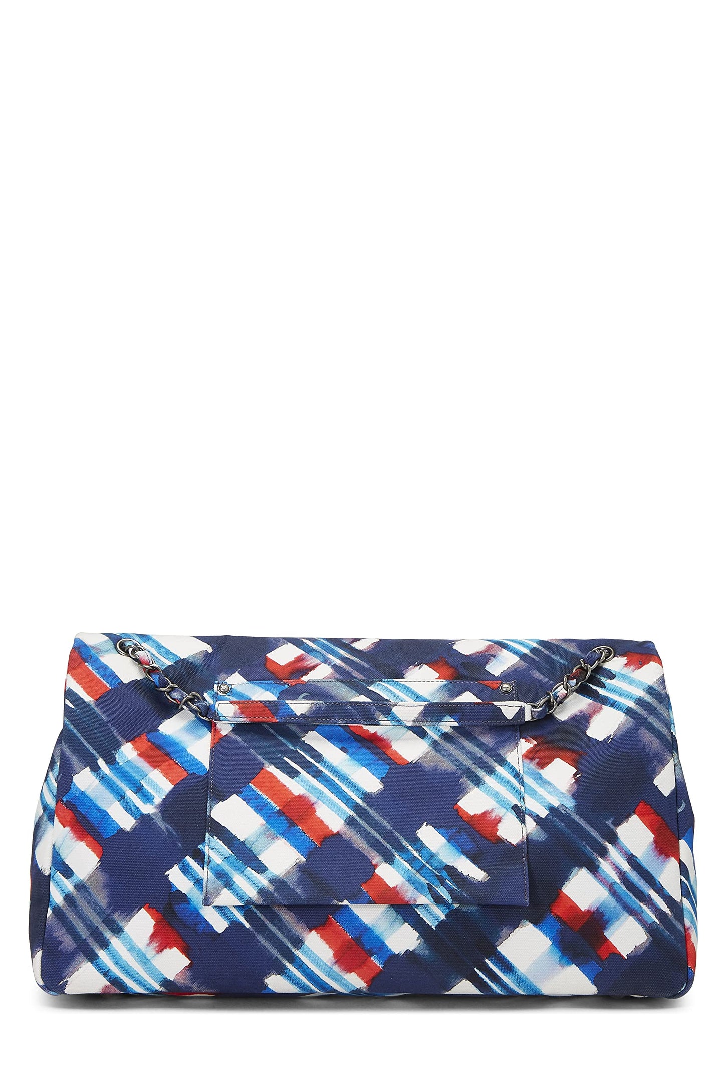 Chanel,  Multicolor Plaid Canvas Airplane Flap Bag XXL, Multi