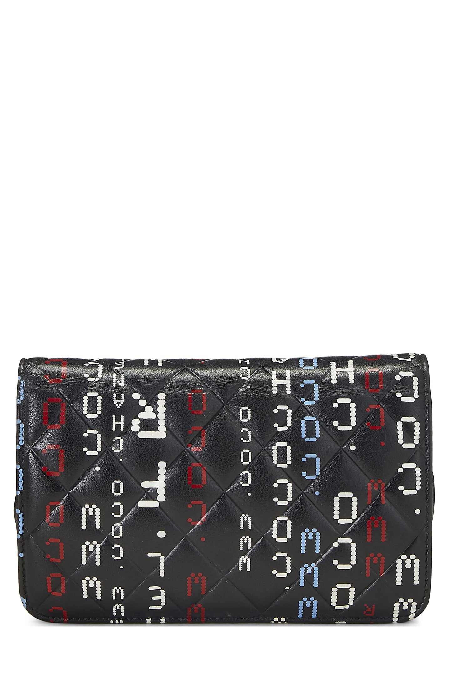 Chanel,  Black & Multicolor Lambskin Data Center Wallet on Chain (WOC), Black