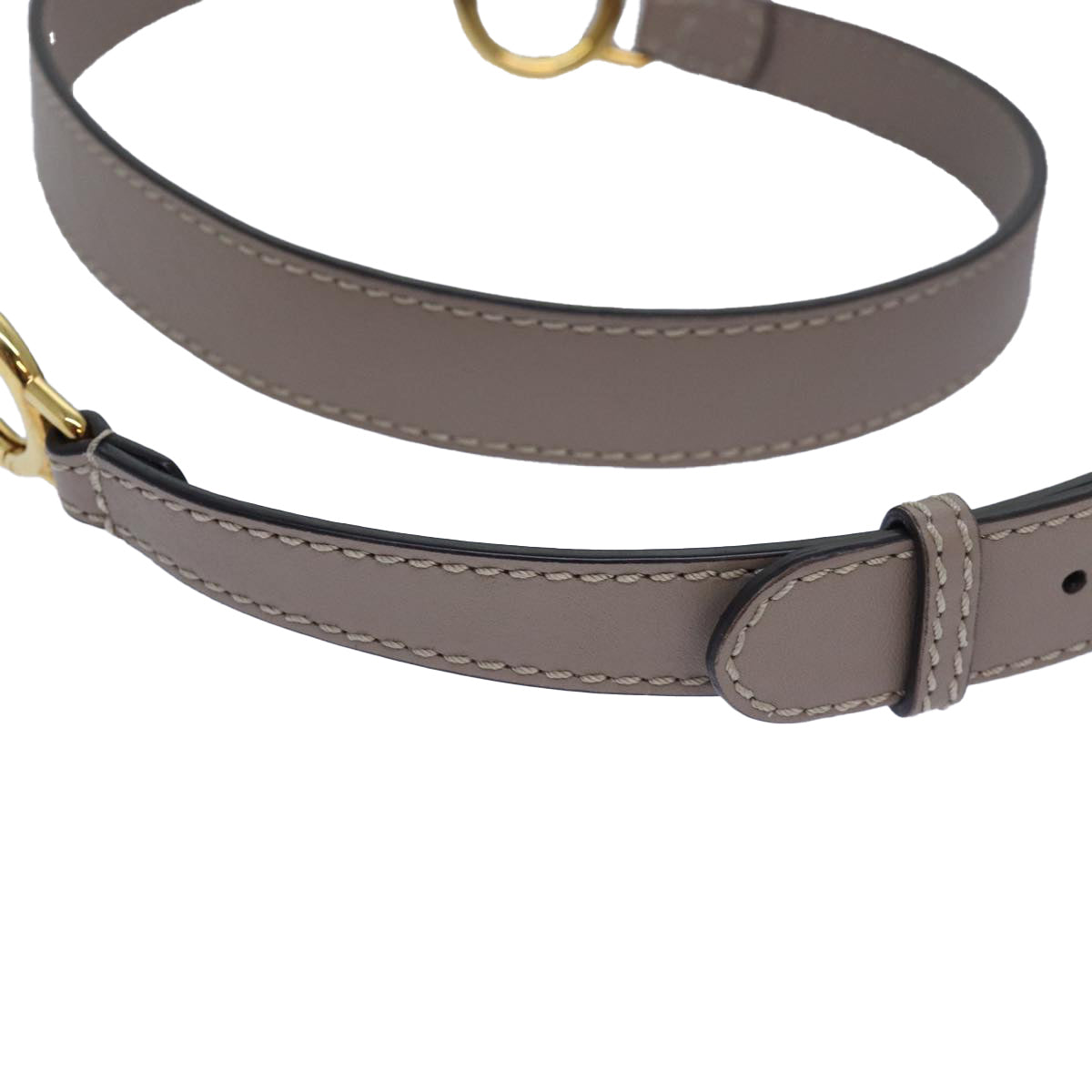 Luxury Fendi Adjustable Belt Leather 36.2""-41.3"" Gray82065