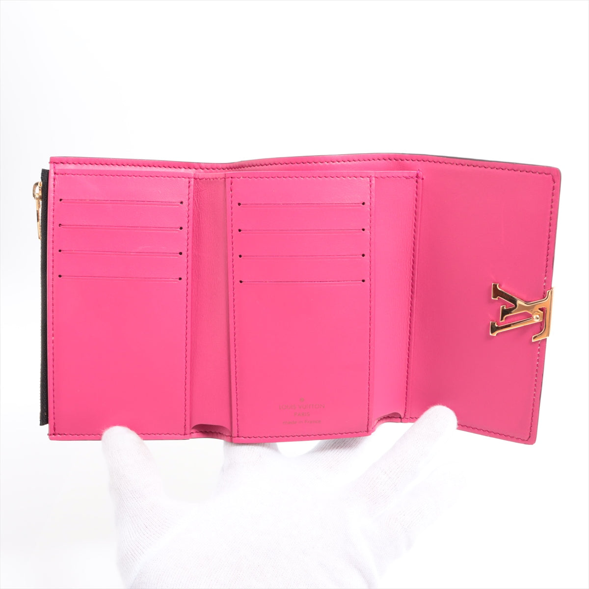 Louis Vuitton  Portfolio Capsine Compact M62157 Black x Pink Wallet
