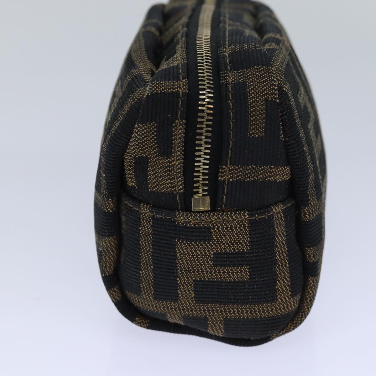 Luxury Fendi Zucca Canvas Pouch Brown Black gold82115