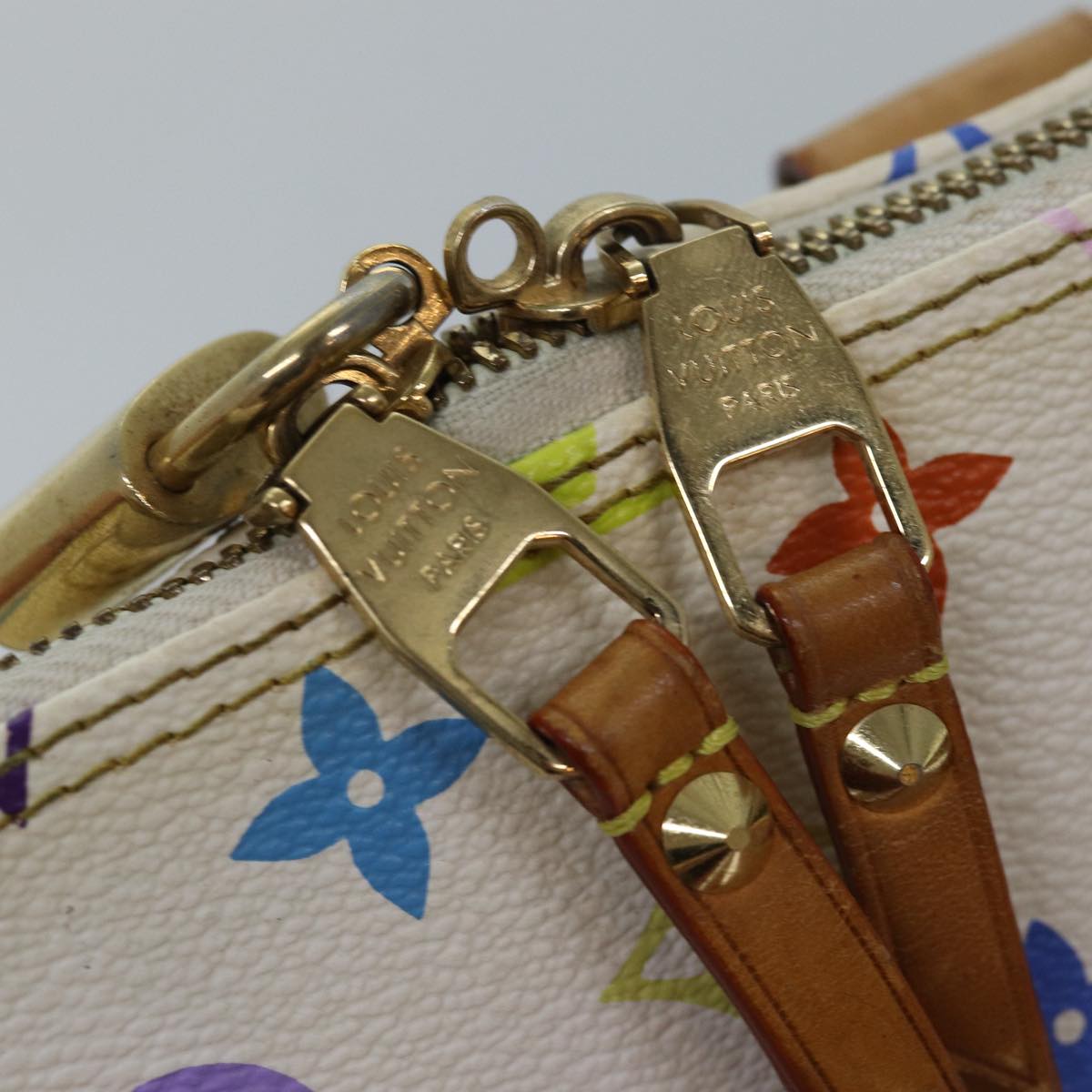 LOUIS VUITTON Monogram Multicolor Alma GM Hand Bag White M40441 LV 82126A
