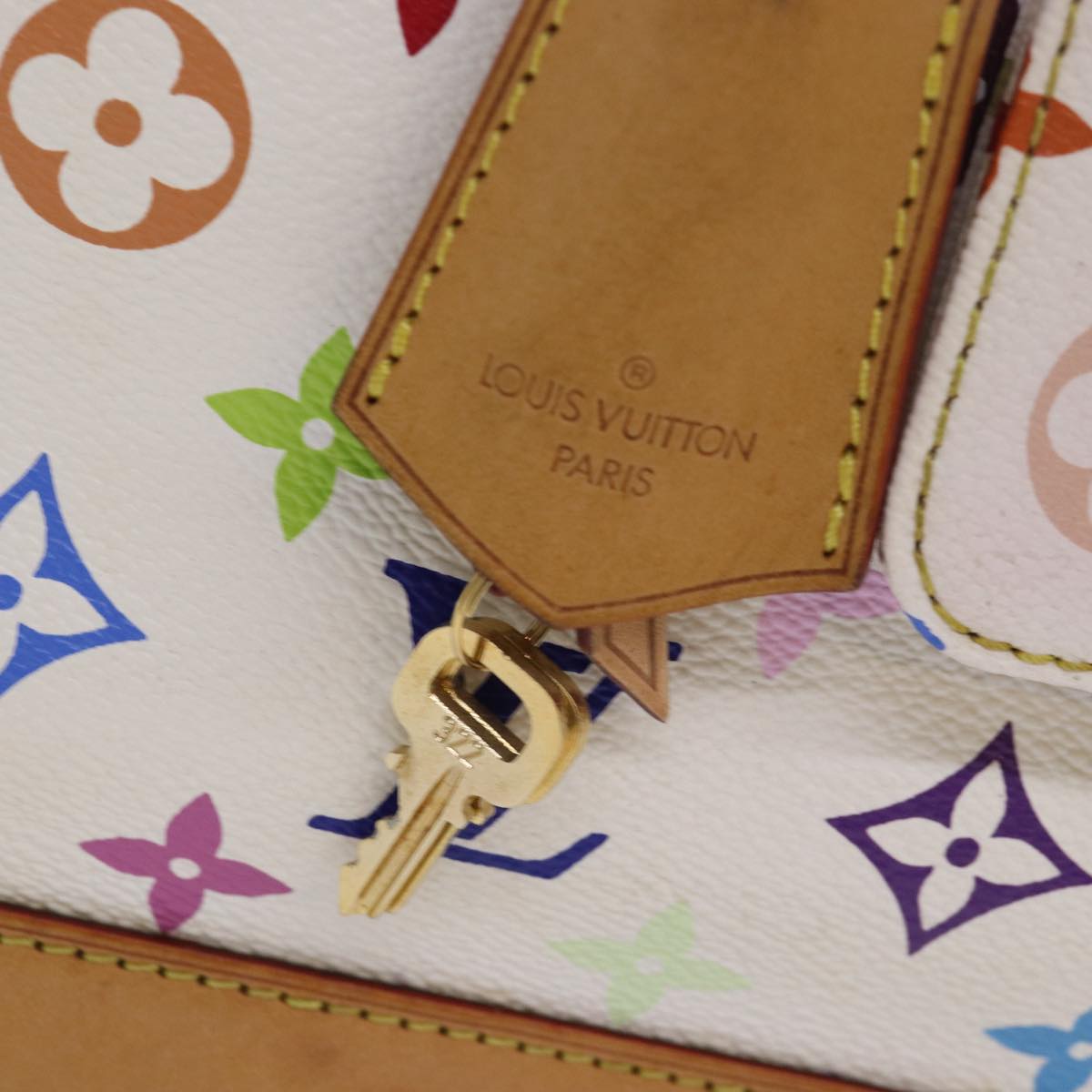 LOUIS VUITTON Monogram Multicolor Alma GM Hand Bag White M40441 LV 82126A