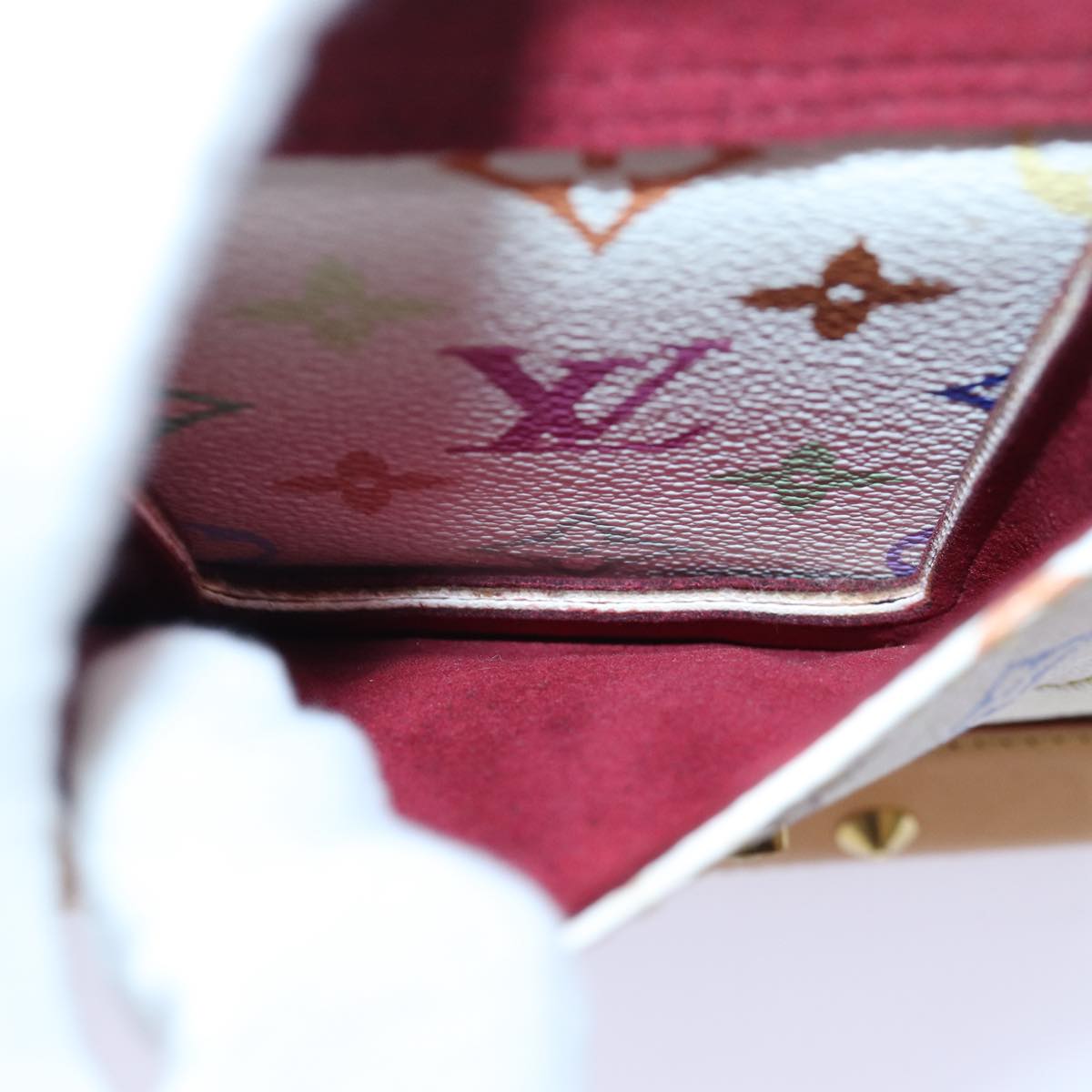 LOUIS VUITTON Monogram Multicolor Alma GM Hand Bag White M40441 LV 82126A