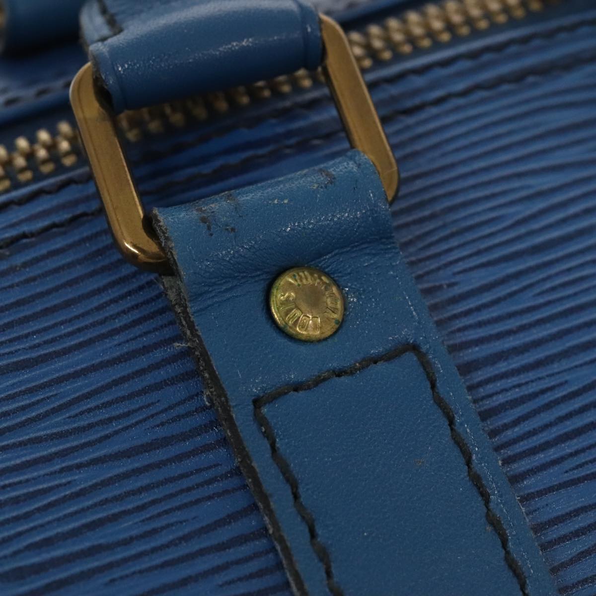 LOUIS VUITTON Epi Keepall 55 Boston Bag Vintage Blue M42955 LV 82152