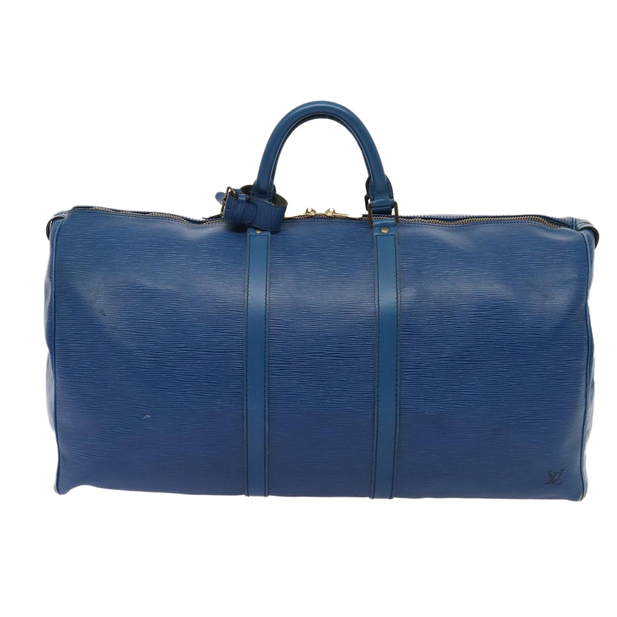 LOUIS VUITTON Epi Keepall 55 Boston Bag Vintage Blue M42955 LV 82152