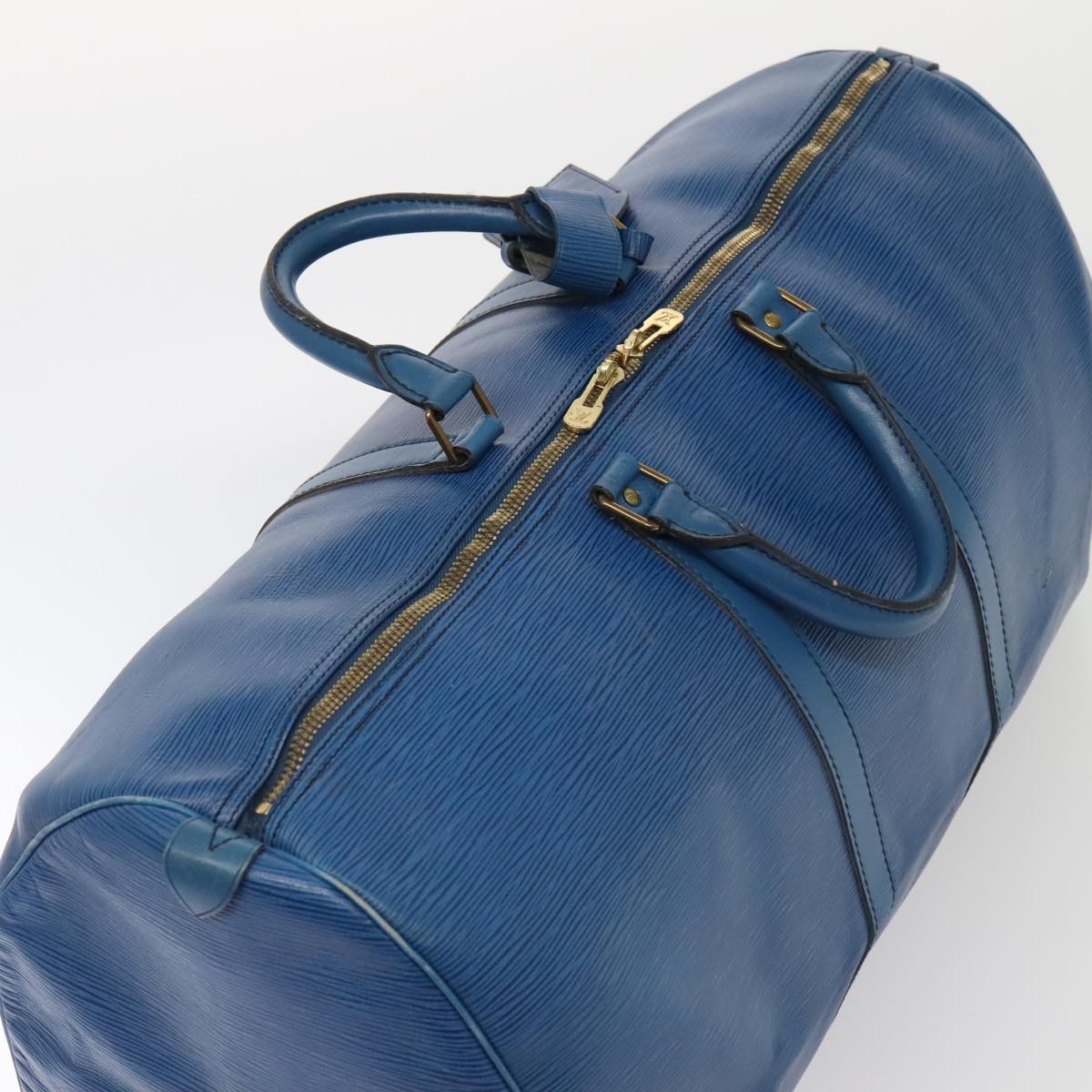 LOUIS VUITTON Epi Keepall 55 Boston Bag Vintage Blue M42955 LV 82152