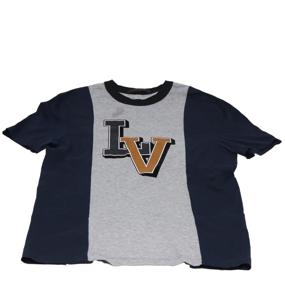 LOUIS VUITTON Shirt Cotton S Gray Navy LV 82157