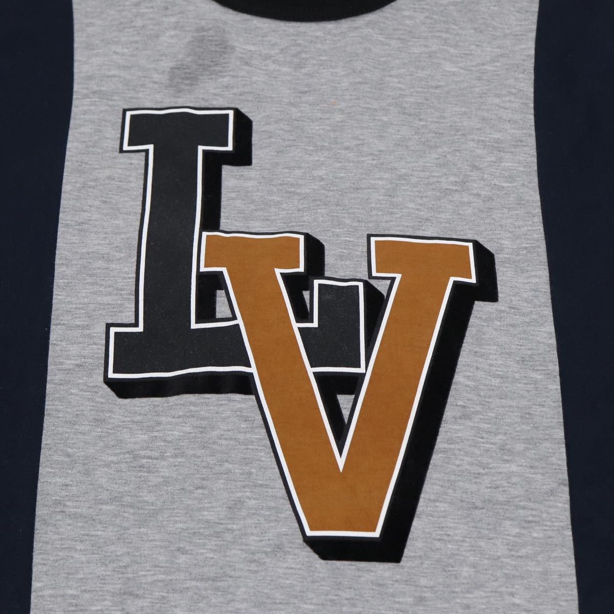 LOUIS VUITTON Shirt Cotton S Gray Navy LV 82157