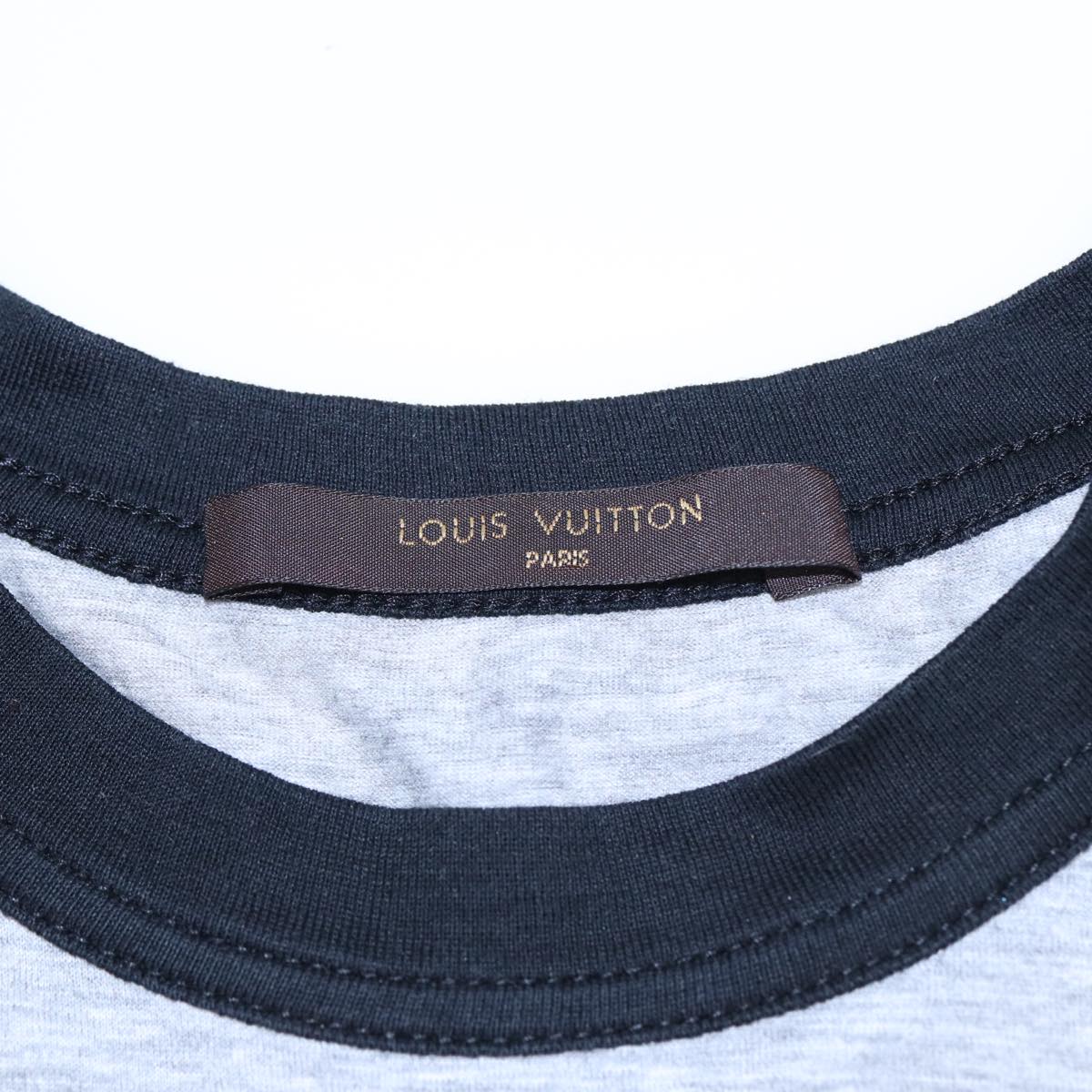 LOUIS VUITTON Shirt Cotton S Gray Navy LV 82157