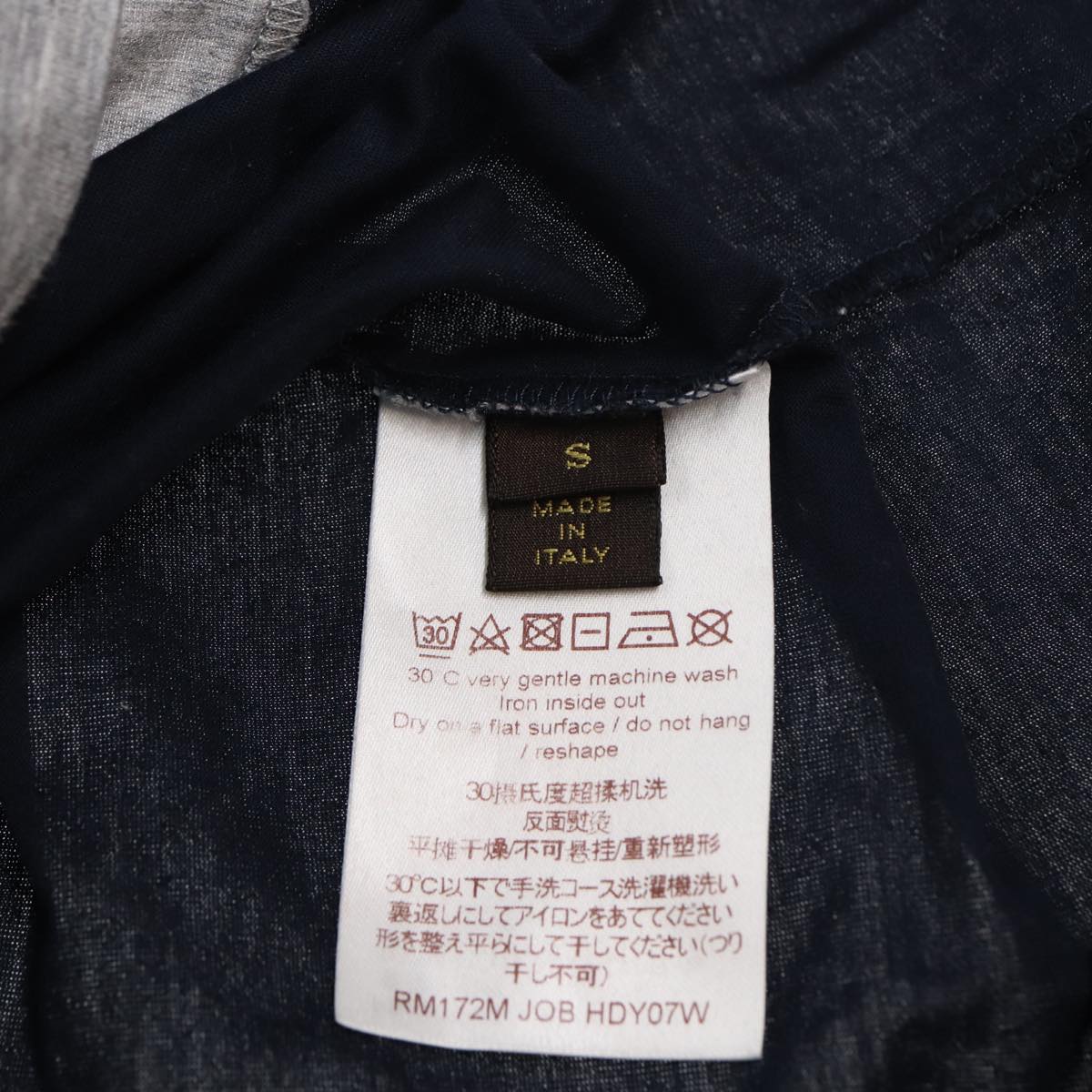 LOUIS VUITTON Shirt Cotton S Gray Navy LV 82157