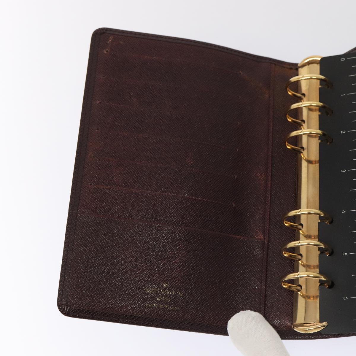 LOUIS VUITTON Taiga Leather Agenda MM Day Planner Cover Acajou R20416 82186