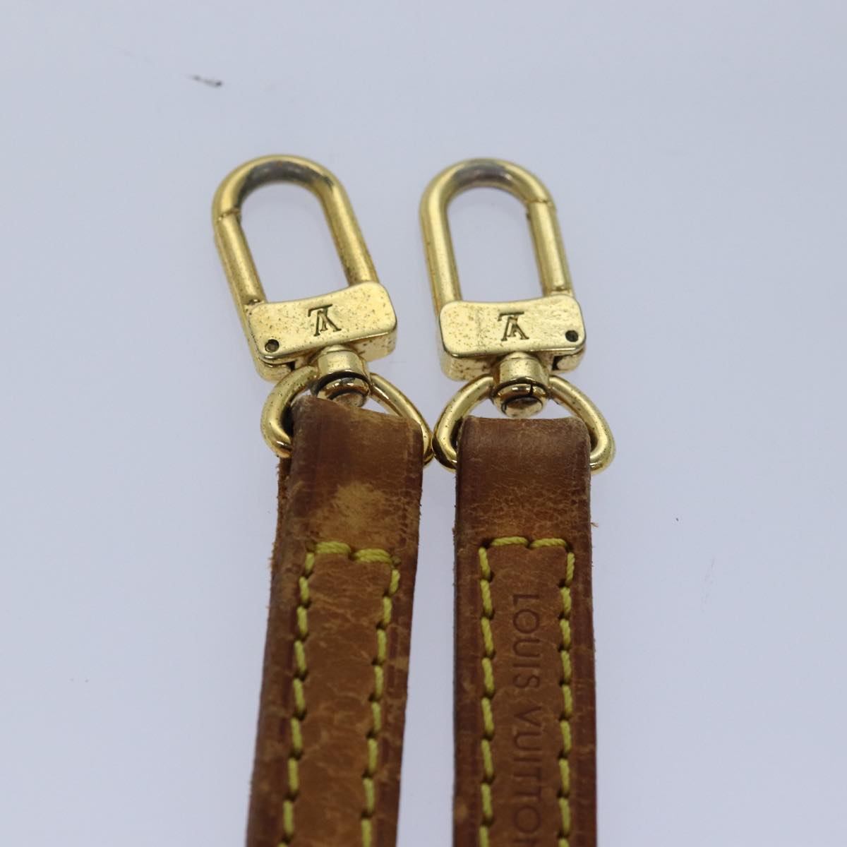 LOUIS VUITTON Shoulder Strap Leather 47.2"" Beige LV 82197