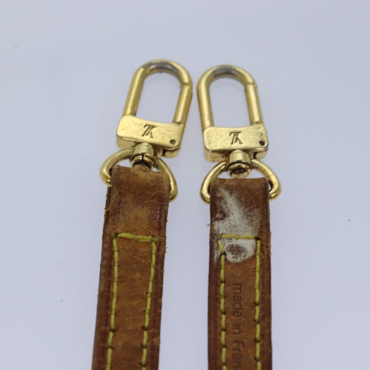 LOUIS VUITTON Shoulder Strap Leather 47.2"" Beige LV 82197