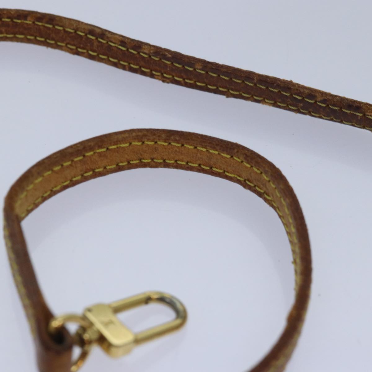 LOUIS VUITTON Shoulder Strap Leather 47.2"" Beige LV 82197