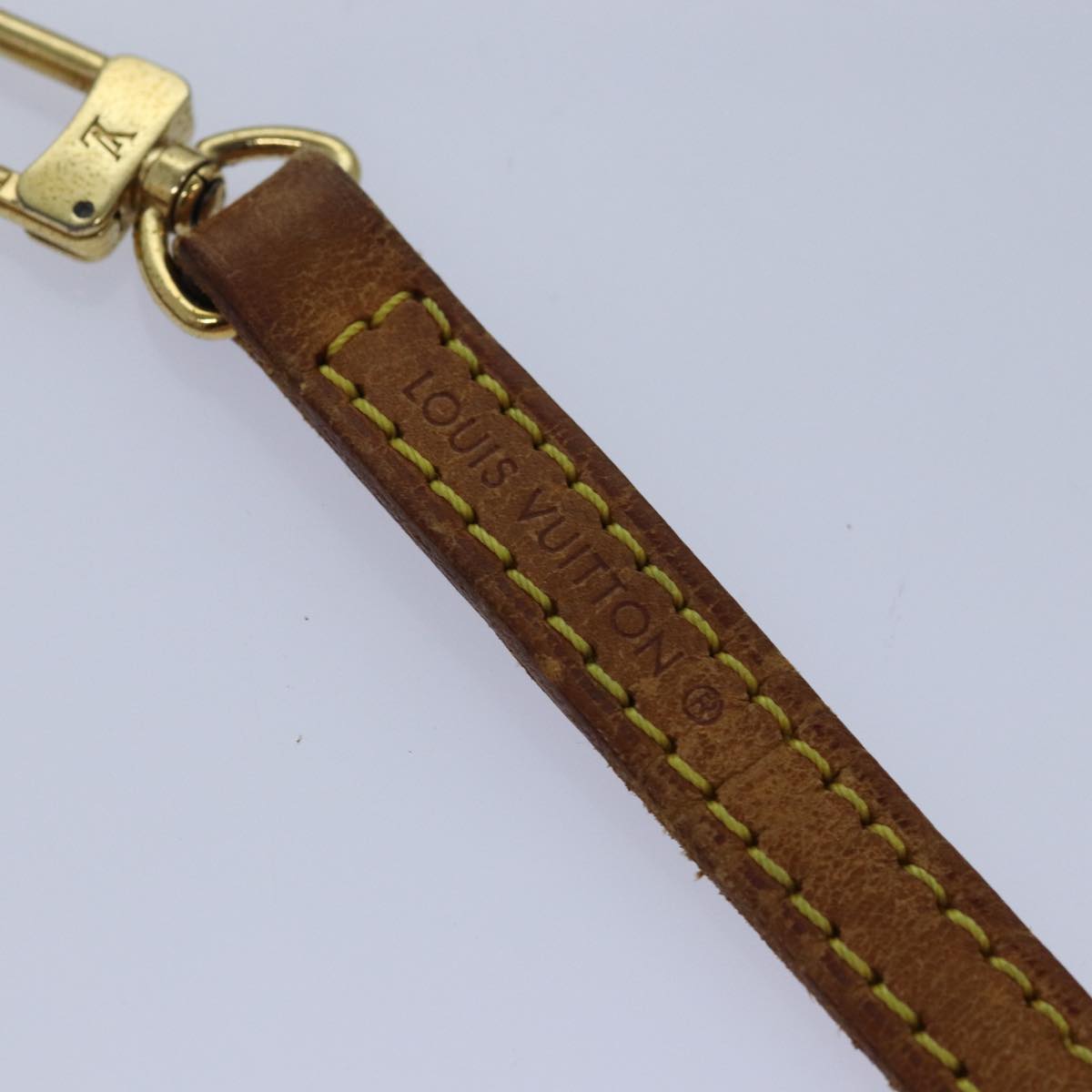 LOUIS VUITTON Shoulder Strap Leather 47.2"" Beige LV 82197