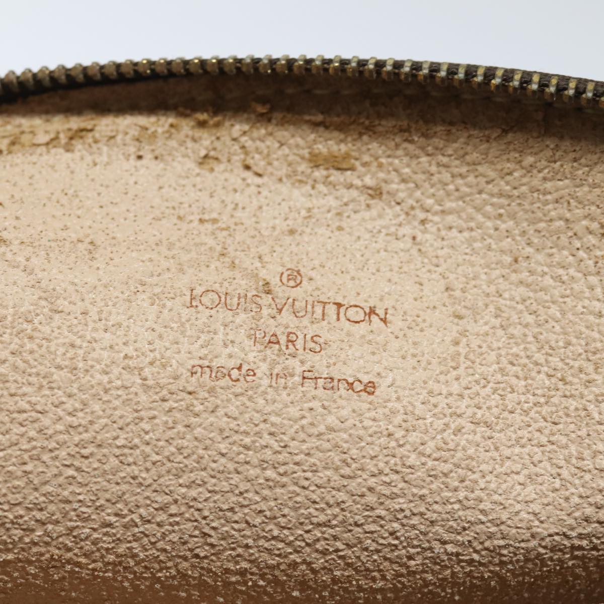 LOUIS VUITTON Monogram Trousse Demi Ronde Cosmetic Pouch M47520 LV 82207