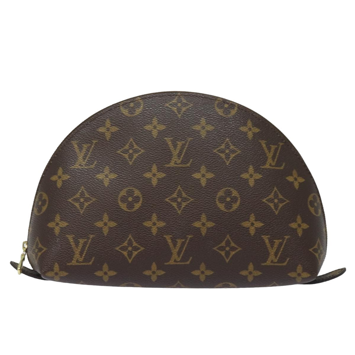 LOUIS VUITTON Monogram Trousse Demi Ronde Cosmetic Pouch M47520 LV 82207
