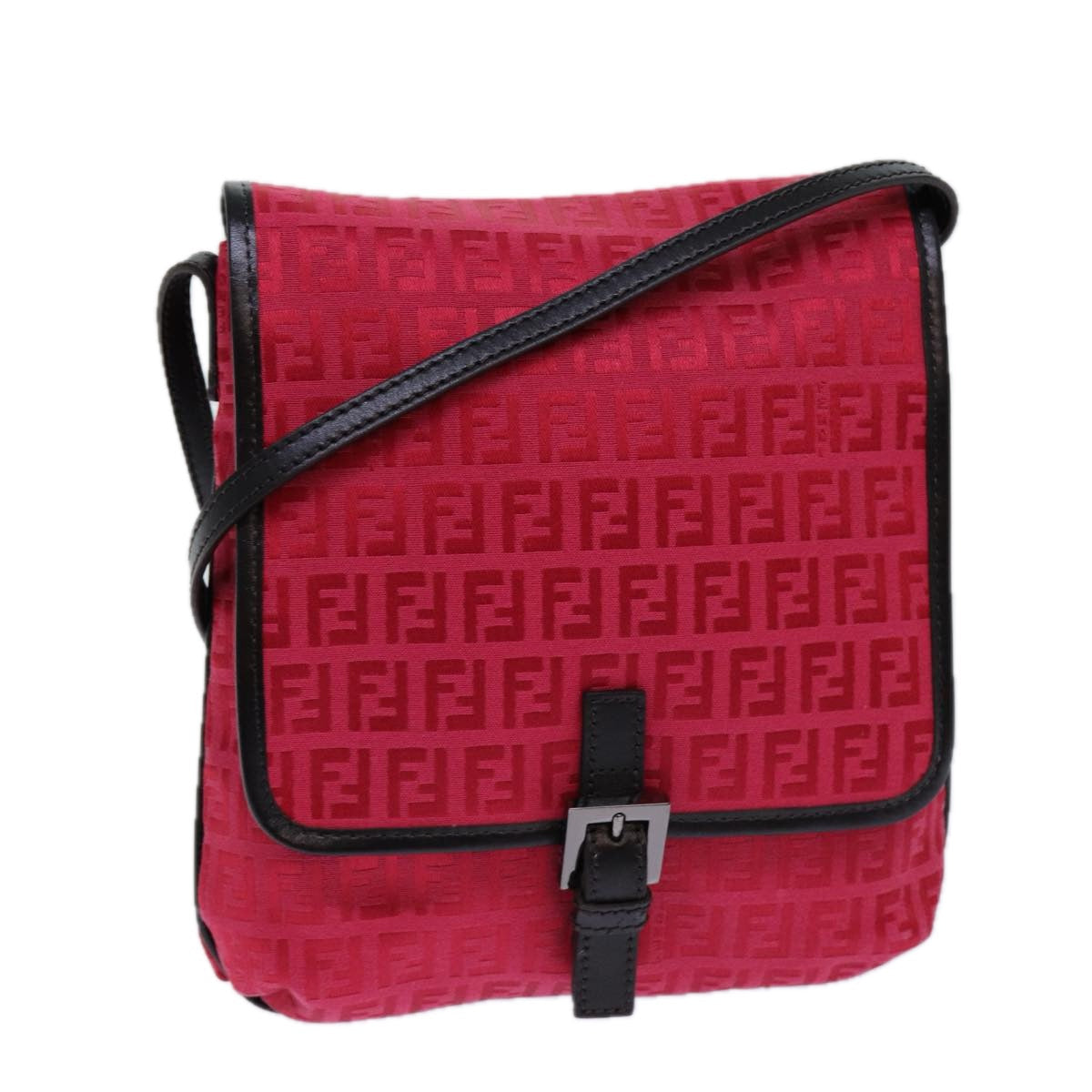 Luxury Fendi Zucchino Canvas Shoulder Bag Red 8BT05282253