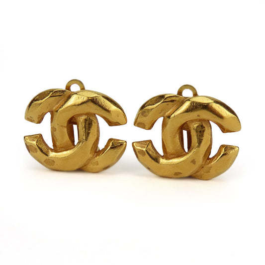 Chanel Coco Mark Gold Metal Earrings