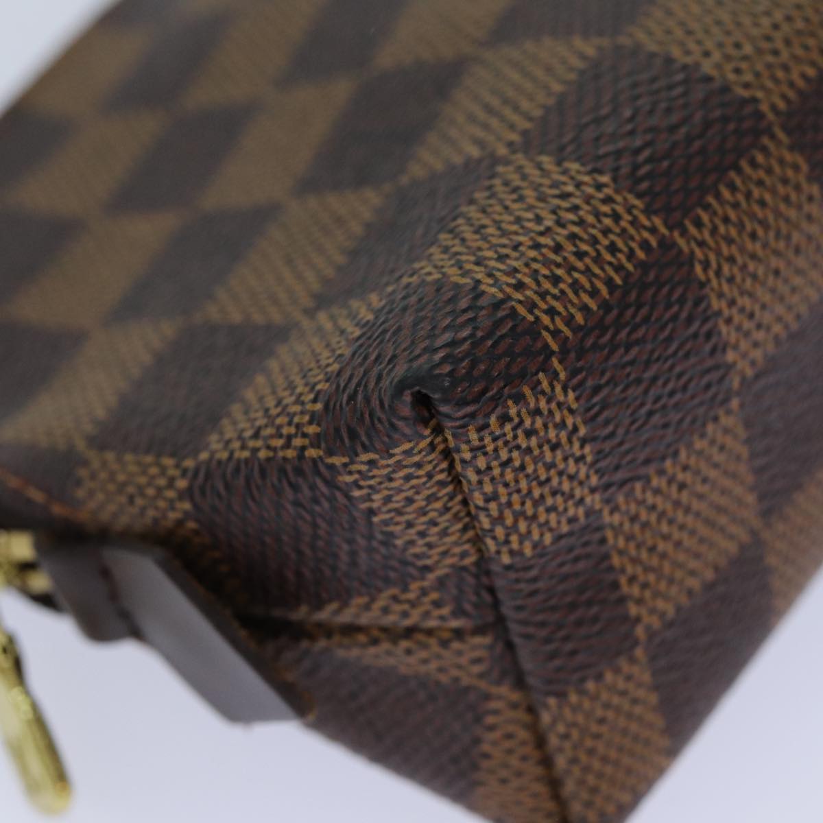 LOUIS VUITTON Damier Ebene Pochette Cosmetic PM Pouch N47516 LV 82355