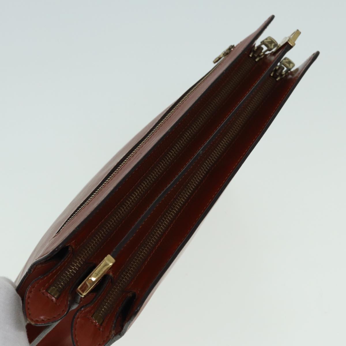 LOUIS VUITTON Epi Angian Clutch Bag Brown M52113 LV 82379