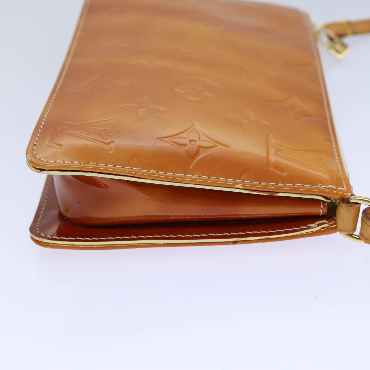 LOUIS VUITTON Vernis Lexington Accessory Pouch Lime Yellow M91058 LV 82389