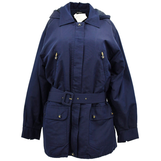 Chanel Hooded Coat Navy #40