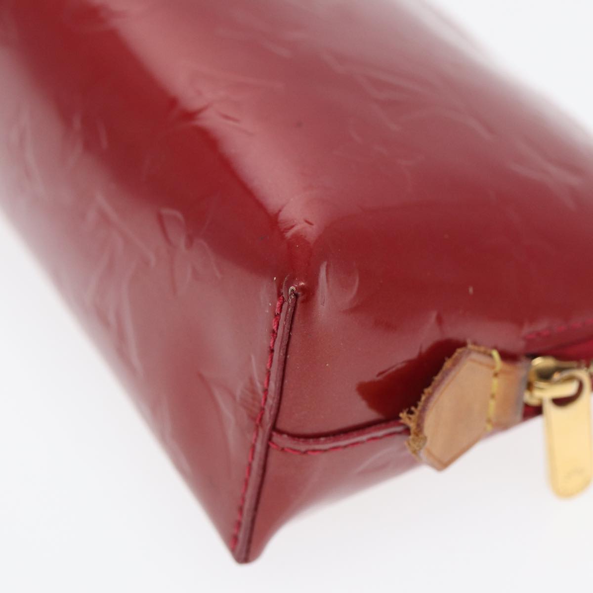 LOUIS VUITTON Monogram Vernis Pochette Cosmetic Pouch Rouge M91496 LV 82459