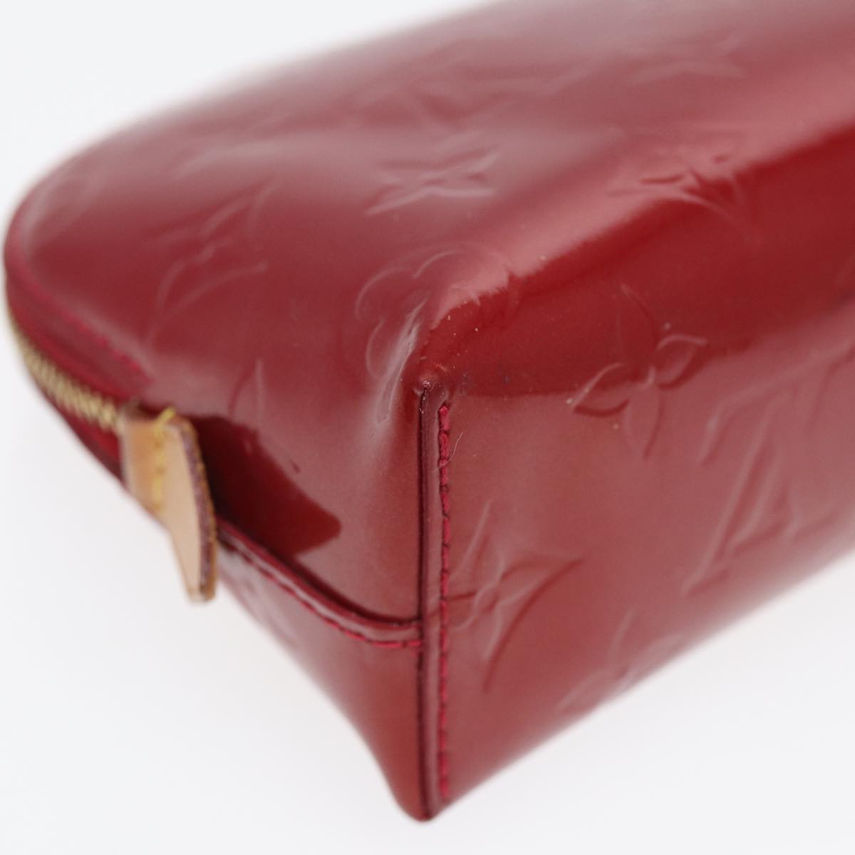 LOUIS VUITTON Monogram Vernis Pochette Cosmetic Pouch Rouge M91496 LV 82459