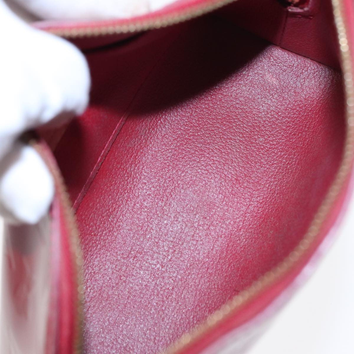 LOUIS VUITTON Monogram Vernis Pochette Cosmetic Pouch Rouge M91496 LV 82459
