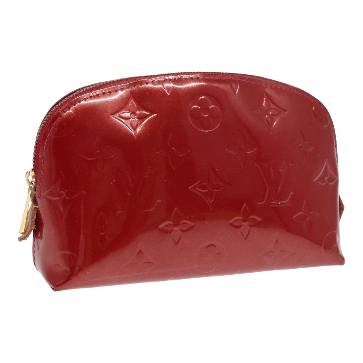 LOUIS VUITTON Monogram Vernis Pochette Cosmetic Pouch Rouge M91496 LV 82459