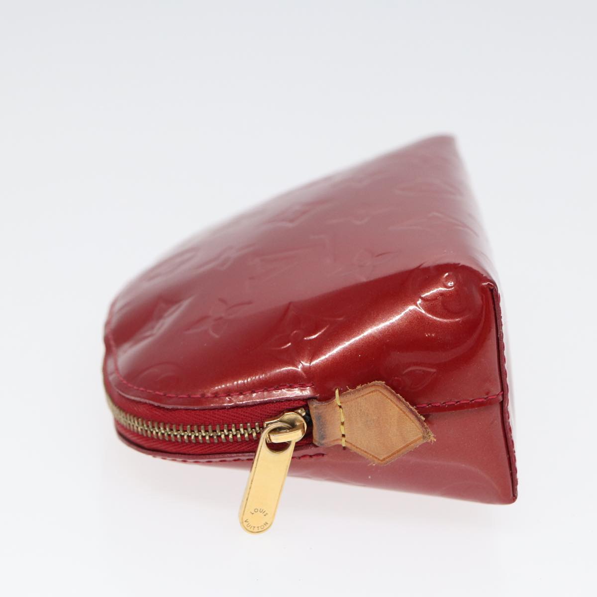 LOUIS VUITTON Monogram Vernis Pochette Cosmetic Pouch Rouge M91496 LV 82459