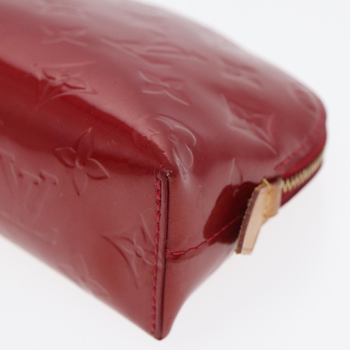 LOUIS VUITTON Monogram Vernis Pochette Cosmetic Pouch Rouge M91496 LV 82459