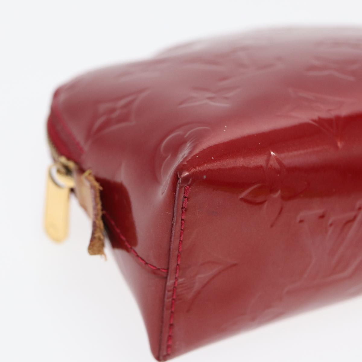 LOUIS VUITTON Monogram Vernis Pochette Cosmetic Pouch Rouge M91496 LV 82459