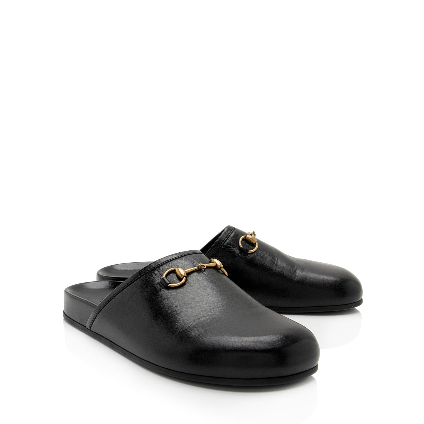 Gucci Leather Horsebit River Slippers
