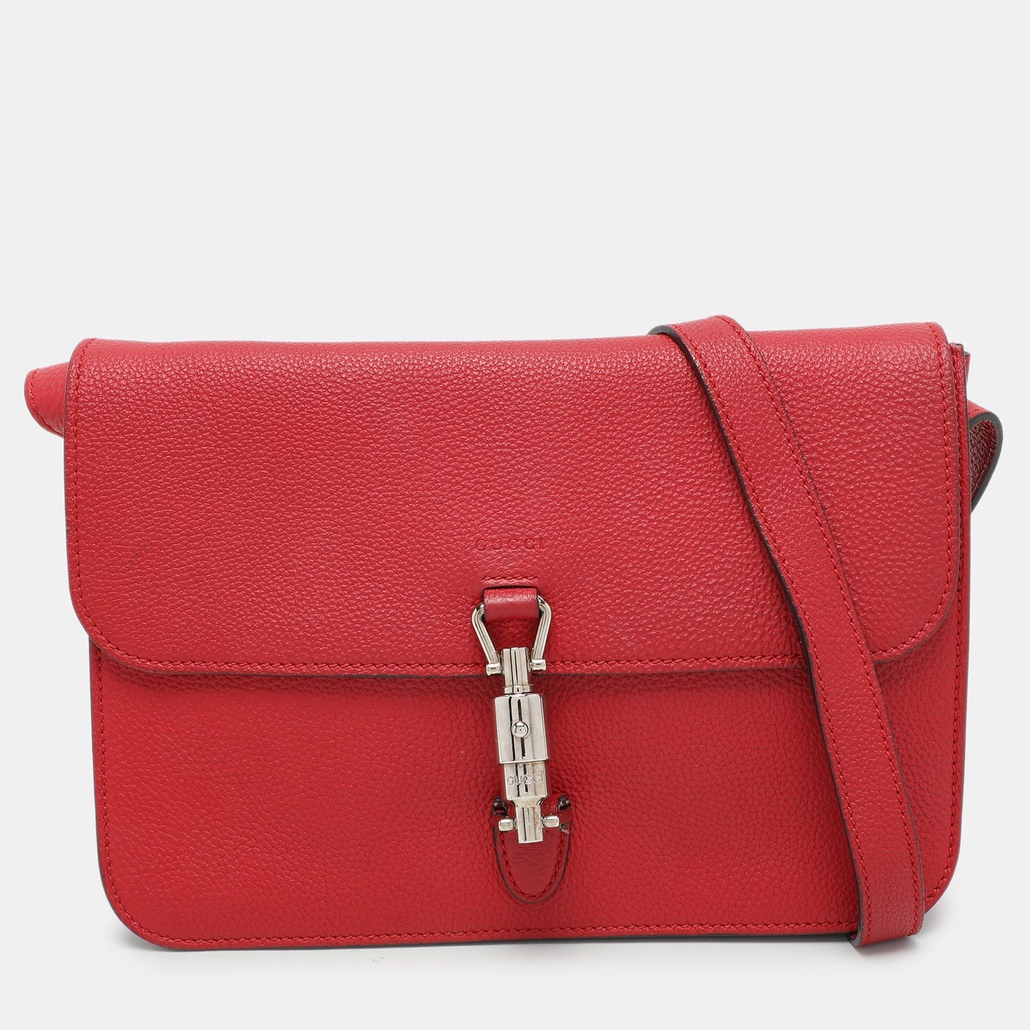 Luxury Gucci Trending 2025 Red Leather Jackie Flap Shoulder Bag