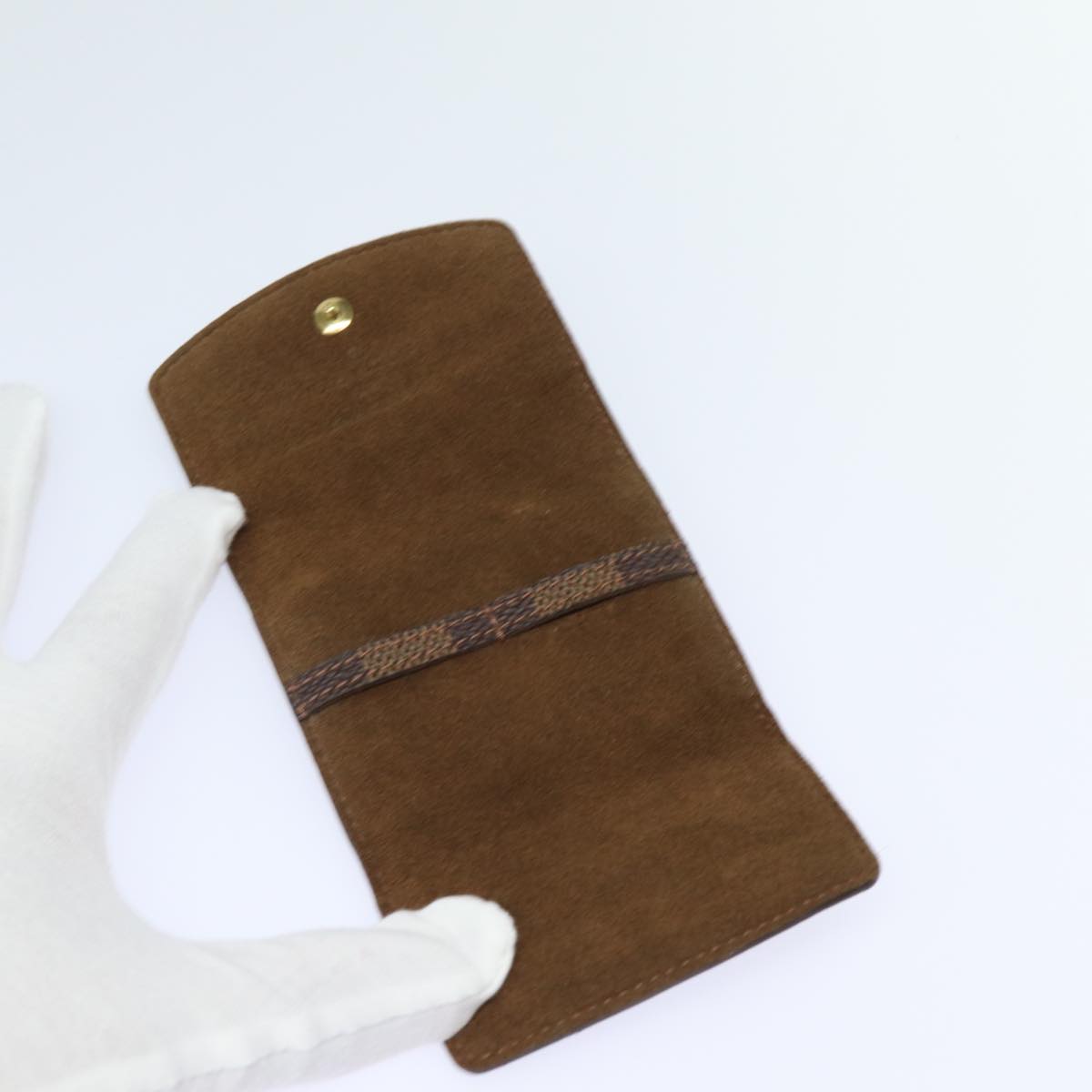 LOUIS VUITTON Damier Ebene Buton De Manchette Cuff Case M64600 LV 82483