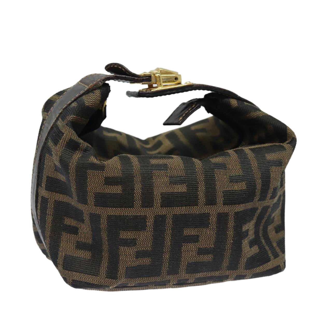 Luxury Fendi Vanity Zucca Canvas Pouch Black Brown82485