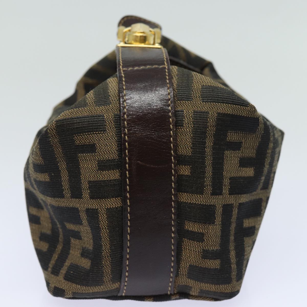 Luxury Fendi Vanity Zucca Canvas Pouch Black Brown82485