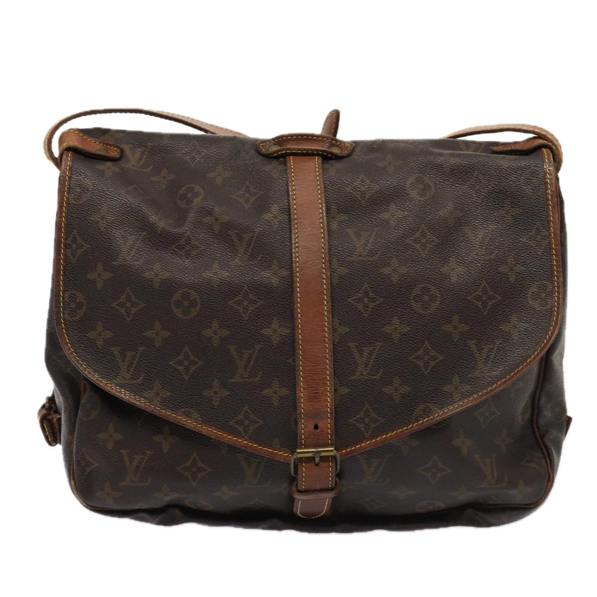 LOUIS VUITTON Monogram Saumur 35 Shoulder Bag M42254 LV 82537