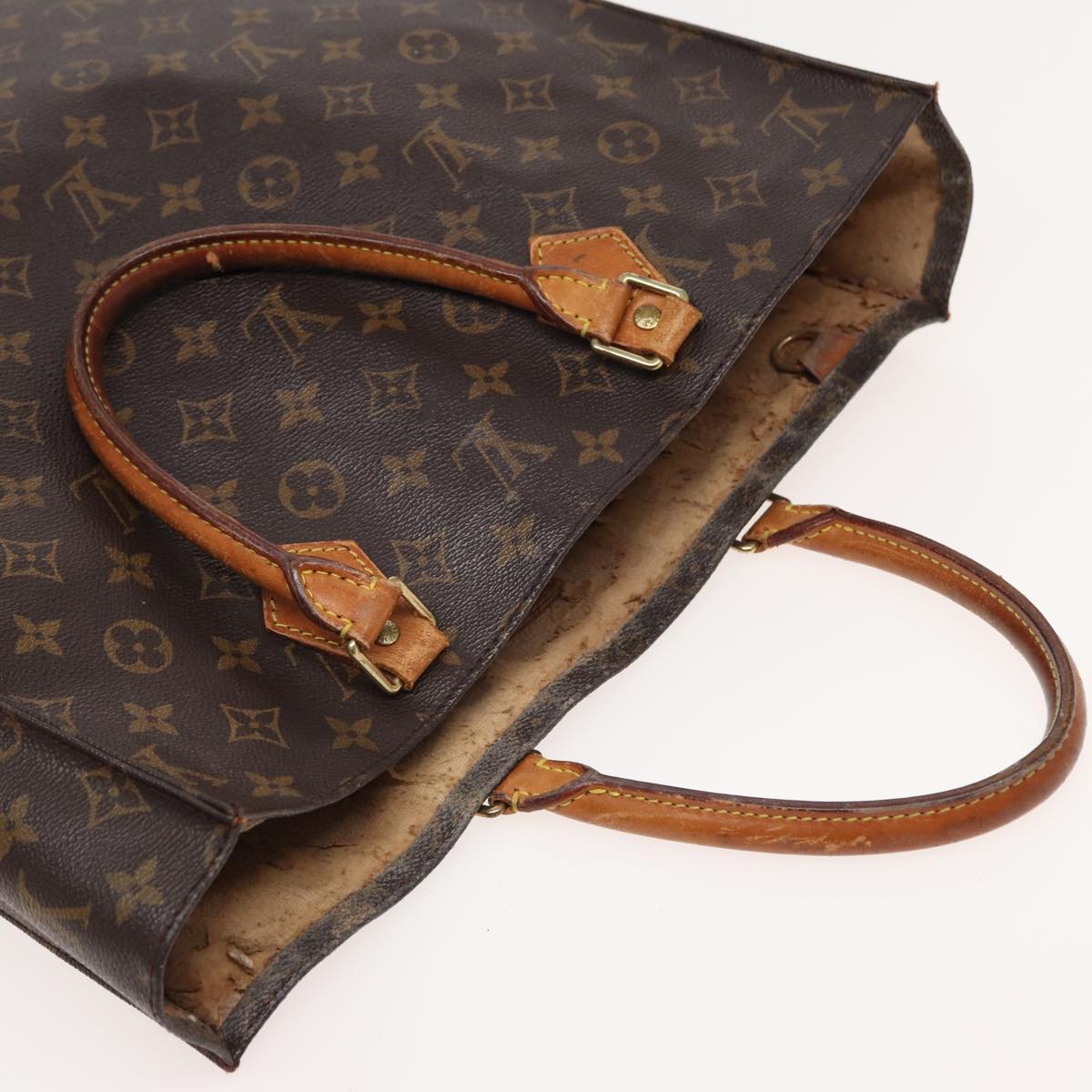 LOUIS VUITTON Monogram Sac Plat Hand Bag M51140 LV 82544