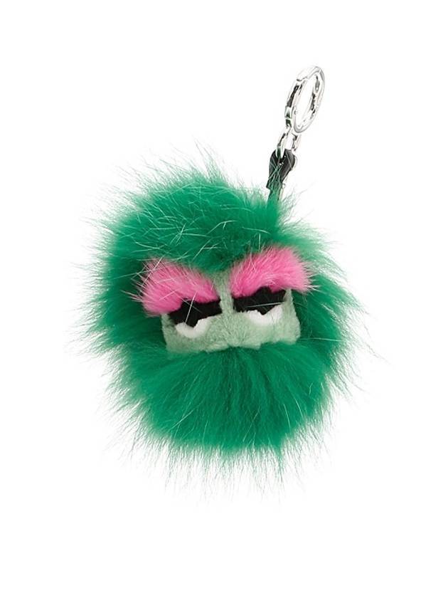 Luxury Fendi Monster Pom Pom Fur Charm Green