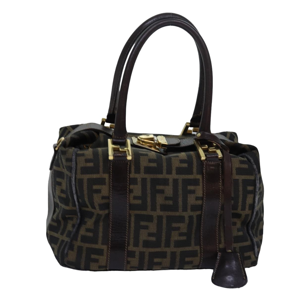 Luxury Fendi Zucca Canvas Hand Bag Brown Black82560