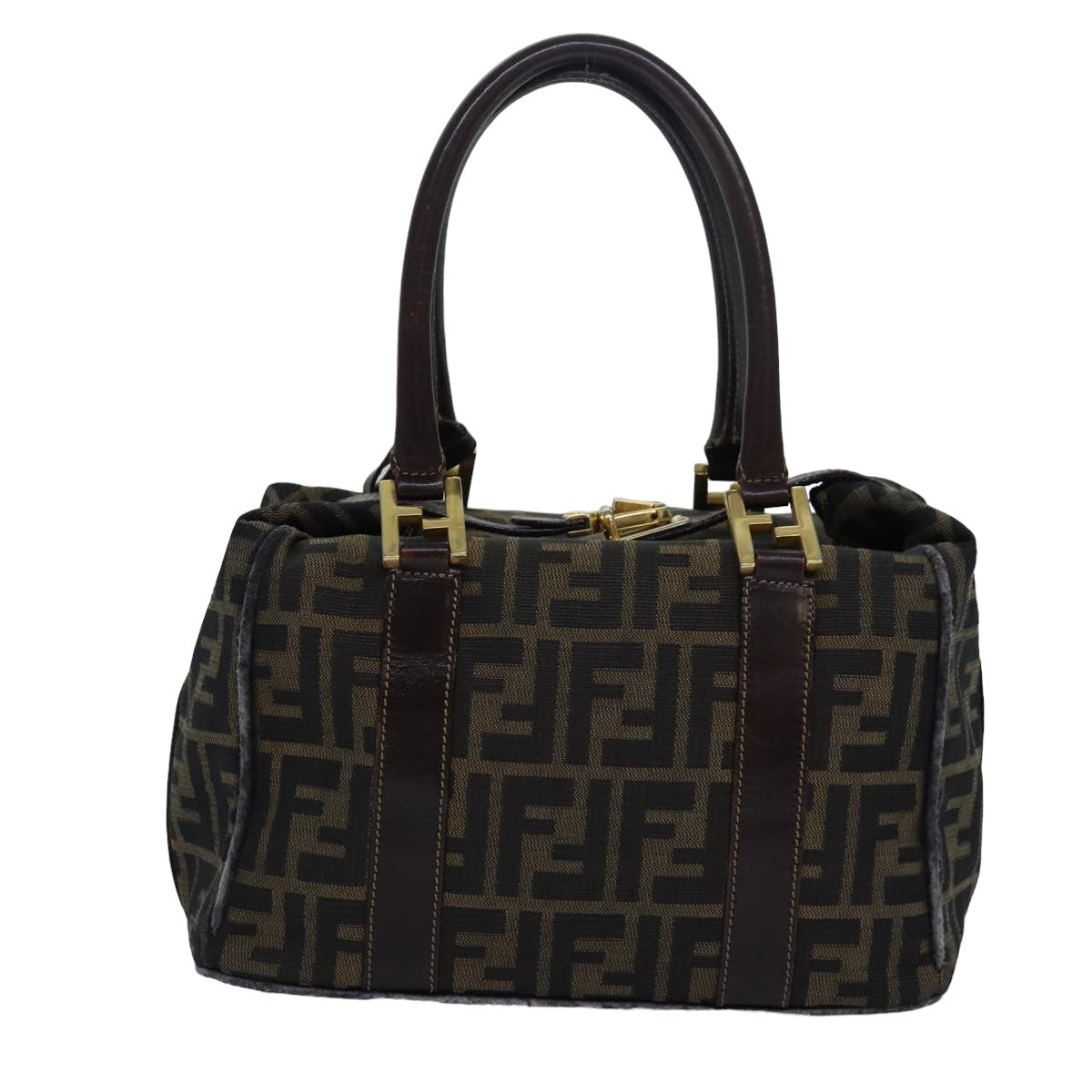 Luxury Fendi Zucca Canvas Hand Bag Brown Black82560