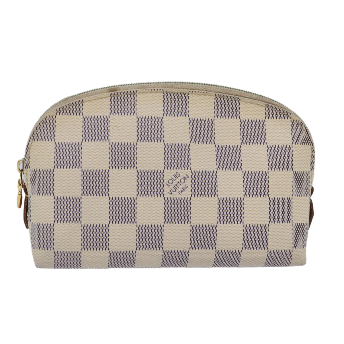 LOUIS VUITTON Damier Azur Pochette Cosmetic PM Pouch N60024 LV 82598