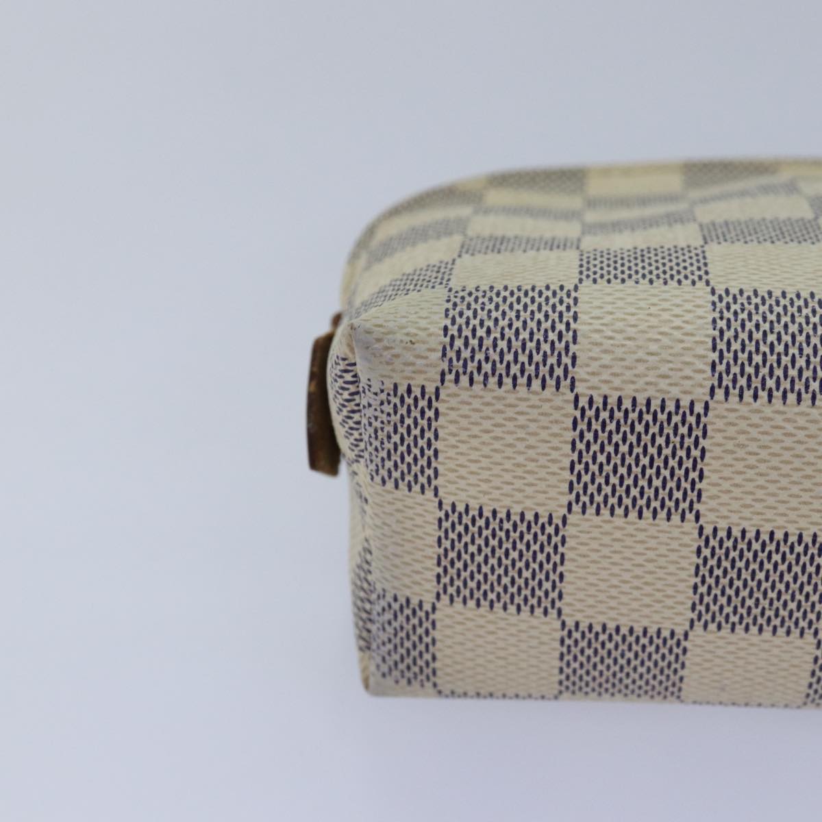 LOUIS VUITTON Damier Azur Pochette Cosmetic PM Pouch N60024 LV 82598