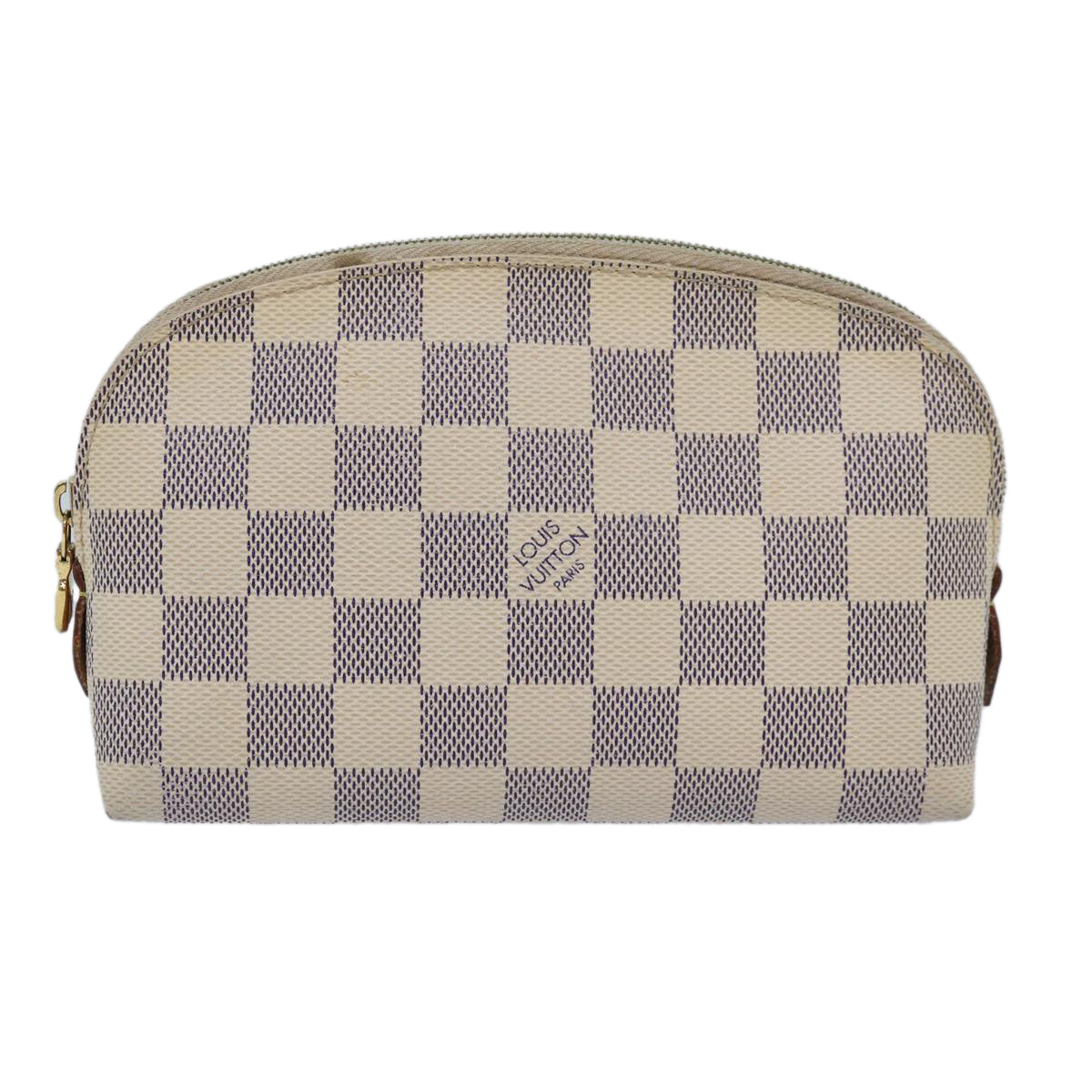 LOUIS VUITTON Damier Azur Pochette Cosmetic PM Pouch N60024 LV 82598