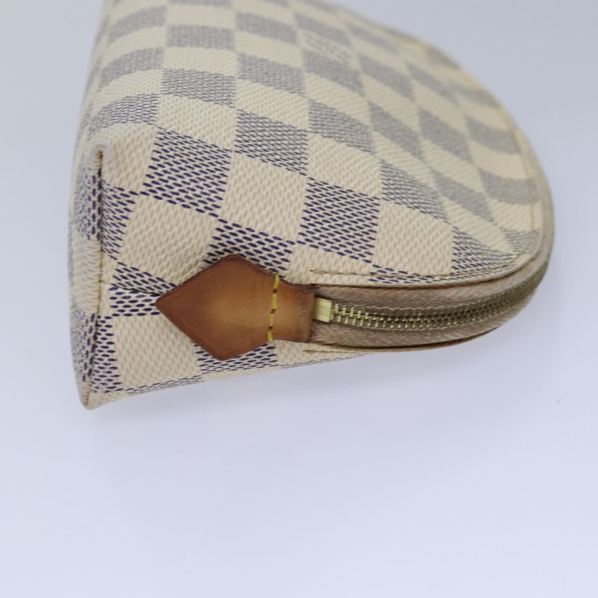 LOUIS VUITTON Damier Azur Pochette Cosmetic PM Pouch N60024 LV 82598